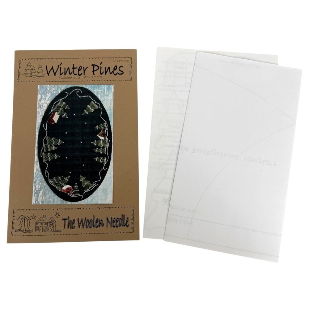 Winter Pines Wool Applique Pattern By The Woolen Needle Oval Table Runner Winter